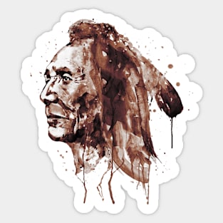 Indian Warrior Sepia Tones Sticker